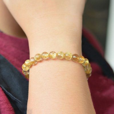 Vòng đá thạch anh tóc vàng cho nữ