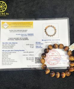 Alternative view of Vòng đá mắt hổ vàng nâu 8 ly 10 ly 12 ly 14 ly 16 ly 5A tự nhiên (Natural Tiger Eye)