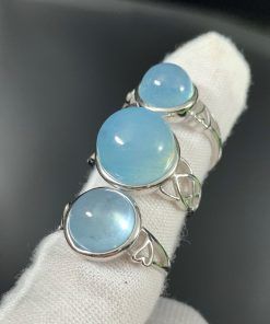 Nhẫn bạc đính đá Aquamarine Ngọc Xanh Biển