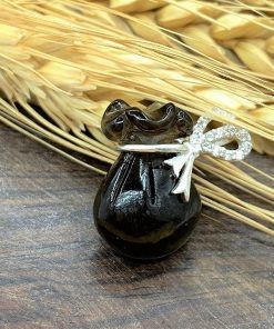 Túi tiền đá Thạch anh đen Morion tự nhiên - Thu hút tiền tài