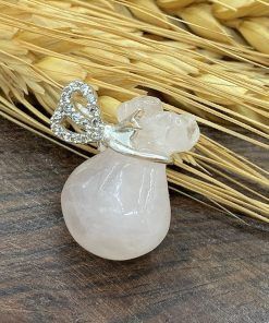 Túi tiền đá Thạch anh hồng (Rose Quartz) tự nhiên - Thu hút tiền tài