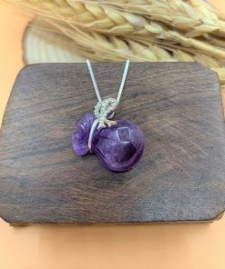 Alternative view of Túi tiền đá Thạch anh tím (Amethyst) tự nhiên - Thu hút tiền tài