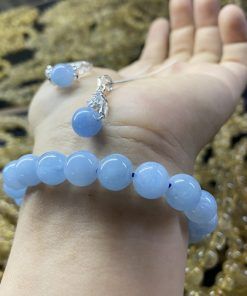 Alternative view of Bộ trang sức đá aquamarine ngọc xanh biển cho mệnh Thủy và Mộc